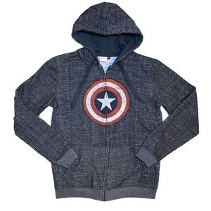 𝅺men’s Medium Captain America Marvel Avengers Zip Up Hoodie